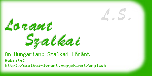 lorant szalkai business card