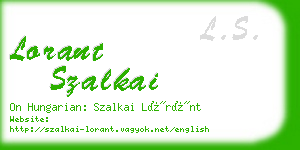 lorant szalkai business card